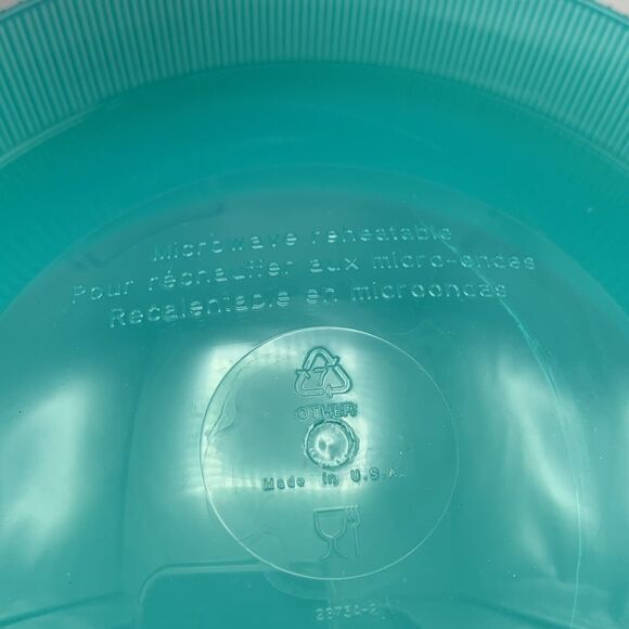 Vtg 6.5" Tupperware Microwavable Acrylic Hard Plastic Dip Soup Bowl Aqua 2875A-2 - Picture 5 of 9